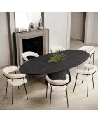 2 Chaises Lily bouclette beiges - 58x53.5x76 cm