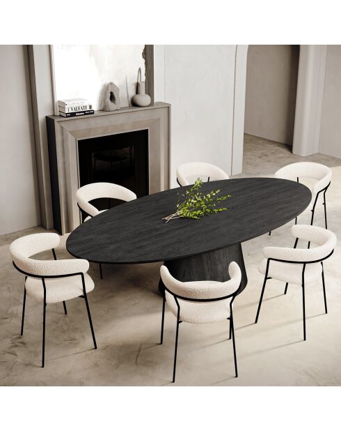 2 Chaises Lily bouclette beiges - 58x53.5x76 cm