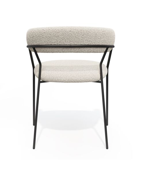 2 Chaises Lily bouclette beiges - 58x53.5x76 cm