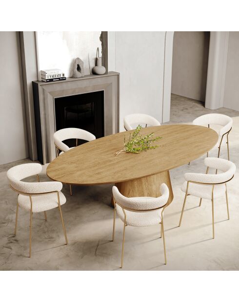 2 Chaises Lily bouclette beiges - 58x53.5x76 cm