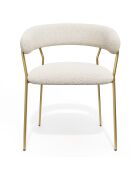 2 Chaises Lily bouclette beiges - 58x53.5x76 cm