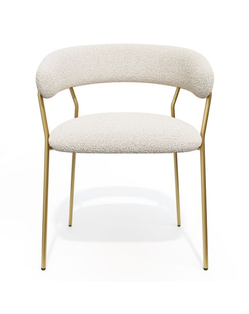 2 Chaises Lily bouclette beiges - 58x53.5x76 cm