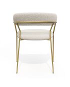 2 Chaises Lily bouclette beiges - 58x53.5x76 cm
