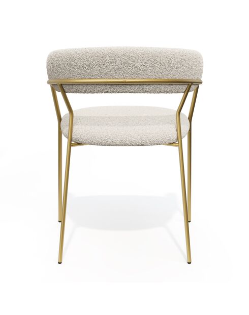 2 Chaises Lily bouclette beiges - 58x53.5x76 cm