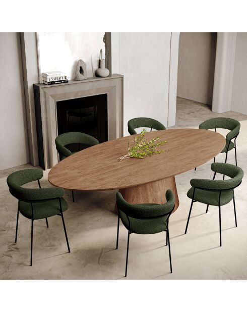 2 Chaises Lily bouclette kaki - 58x53.5x76 cm