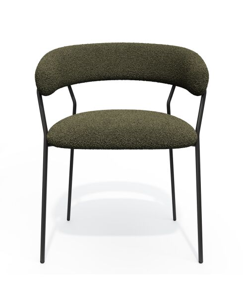 2 Chaises Lily bouclette kaki - 58x53.5x76 cm
