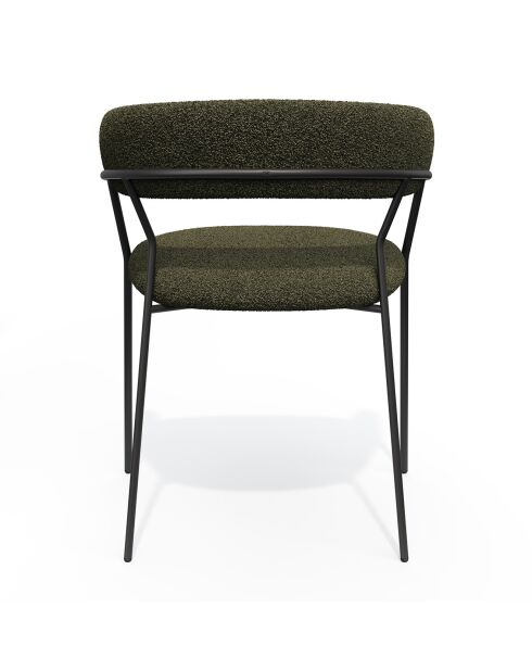 2 Chaises Lily bouclette kaki - 58x53.5x76 cm