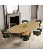 2 Chaises Lily bouclette kaki - 58x53.5x76 cm