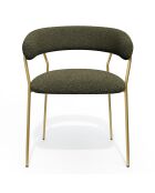 2 Chaises Lily bouclette kaki - 58x53.5x76 cm
