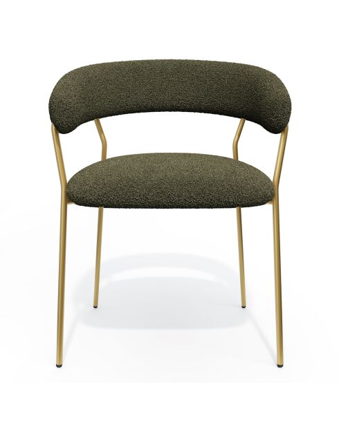 2 Chaises Lily bouclette kaki - 58x53.5x76 cm