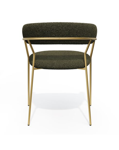 2 Chaises Lily bouclette kaki - 58x53.5x76 cm