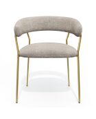 2 Chaises Lily en Velours tramé beiges - 58x53.5x76 cm
