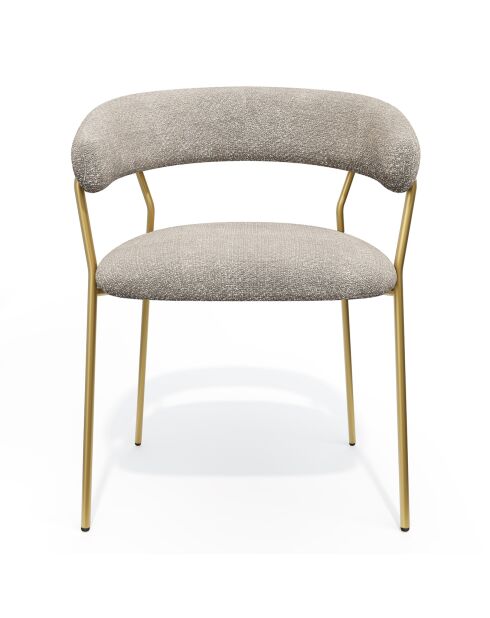 2 Chaises Lily en Velours tramé beiges - 58x53.5x76 cm