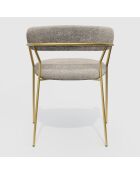 2 Chaises Lily en Velours tramé beiges - 58x53.5x76 cm