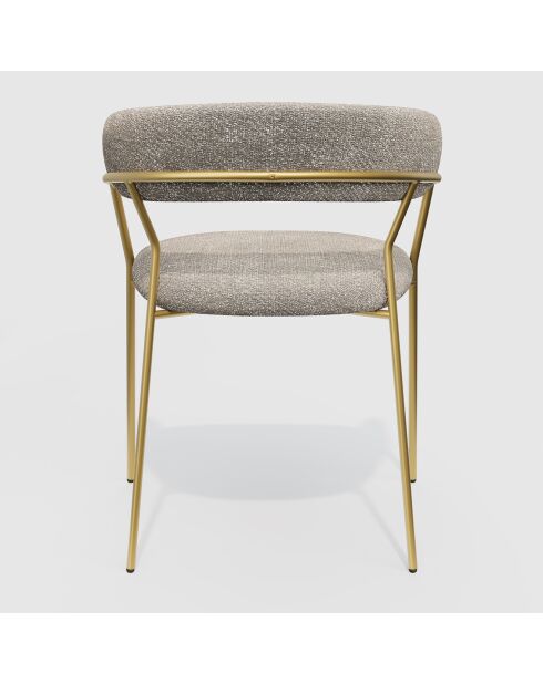 2 sedie Lily in velluto intrecciato beige - 58x53,5x76 cm