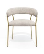 2 Chaises Lily en Velours tramé crème - 58x53.5x76 cm