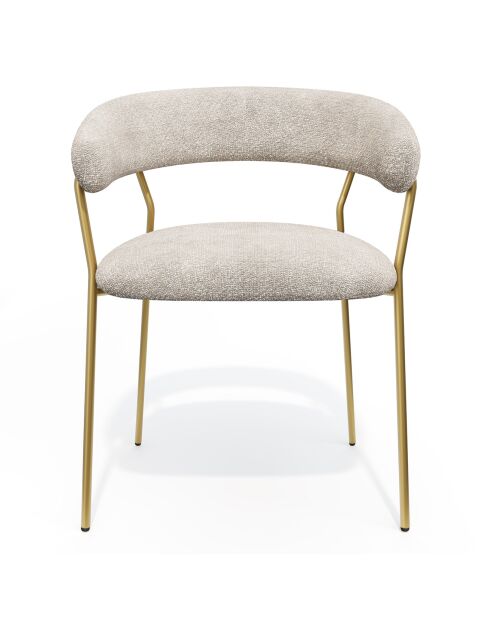 2 Stühle Lily aus cremefarbenem, geflochtenem Samt, 58 x 53,5 x 76 cm