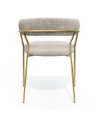 2 Chaises Lily en Velours tramé crème - 58x53.5x76 cm