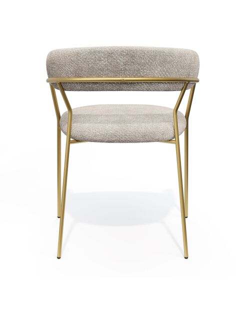 2 Chaises Lily en Velours tramé crème - 58x53.5x76 cm