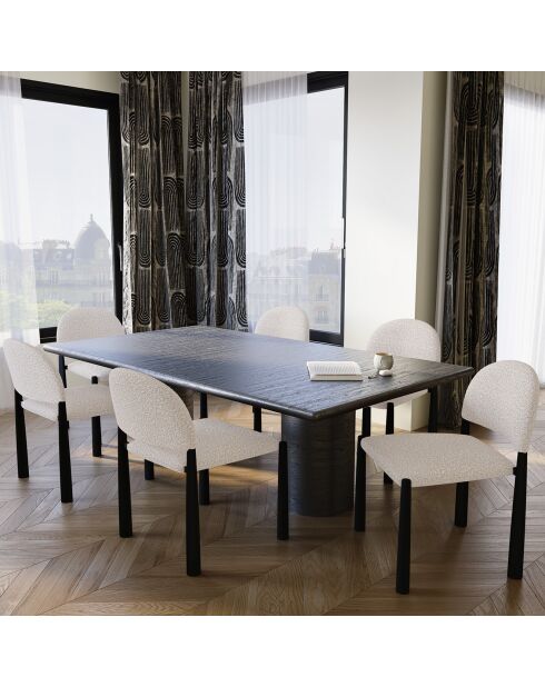 2 Chaises Milo Bouclette crème - 56.5x53x80 cm