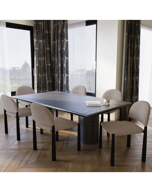 2 Chaises Milo Bouclette taupe - 56.5x53x80 cm