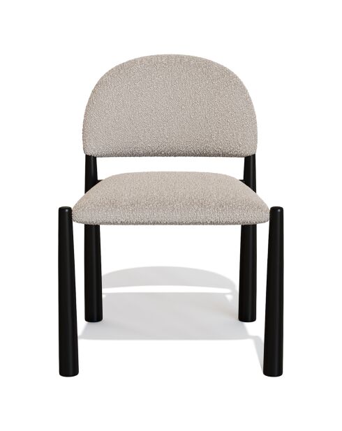 2 Chaises Milo Bouclette taupe - 56.5x53x80 cm
