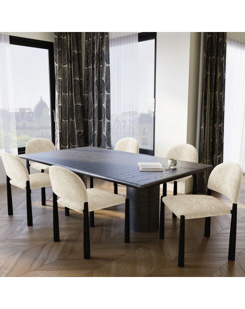 2 Chaises Milo en Velours texturé beiges - 56.5x53x80 cm
