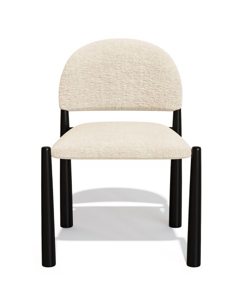 2 Chaises Milo en Velours texturé beiges - 56.5x53x80 cm