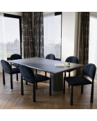 2 Chaises Milo en Velours texturé bleu foncé - 56.5x53x80 cm