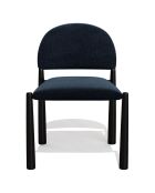 2 Chaises Milo en Velours texturé bleu foncé - 56.5x53x80 cm