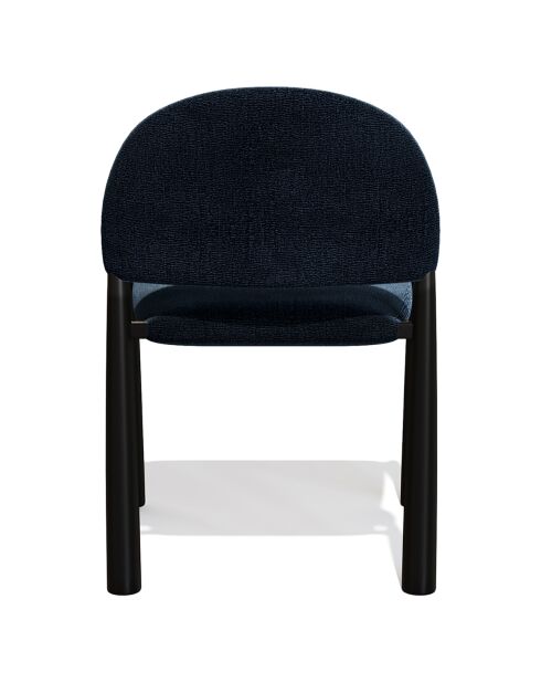 2 Chaises Milo en Velours texturé bleu foncé - 56.5x53x80 cm