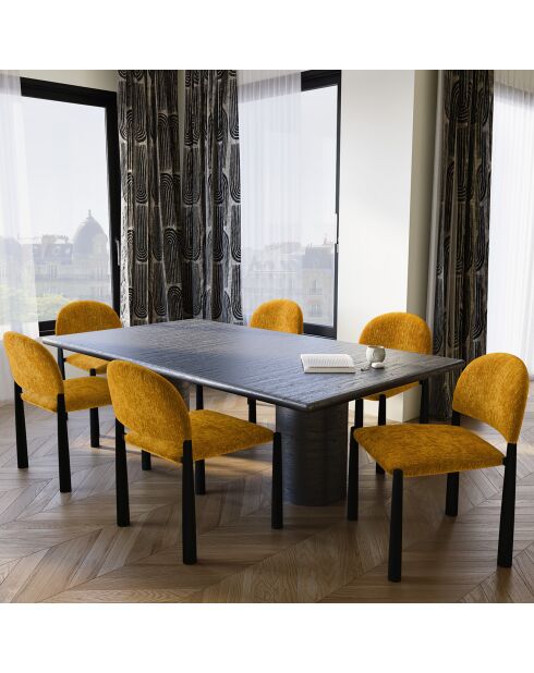 2 Chaises Milo en Velours texturé moutarde - 56.5x53x80 cm