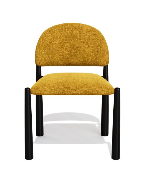 2 Chaises Milo en Velours texturé moutarde - 56.5x53x80 cm