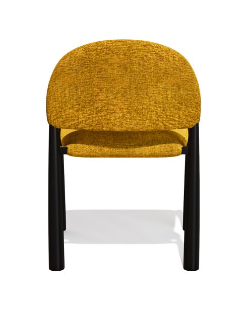 2 Chaises Milo en Velours texturé moutarde - 56.5x53x80 cm