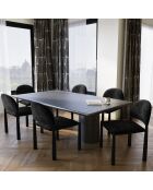 2 Chaises Milo en Velours texturé noires - 56.5x53x80 cm