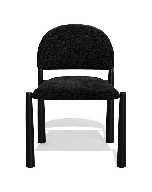 2 Chaises Milo en Velours texturé noires - 56.5x53x80 cm