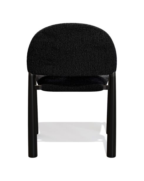 2 Chaises Milo en Velours texturé noires - 56.5x53x80 cm