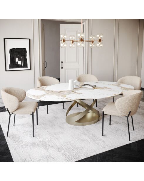 2 Chaises Luca Bouclette crème - 60x56x79 cm