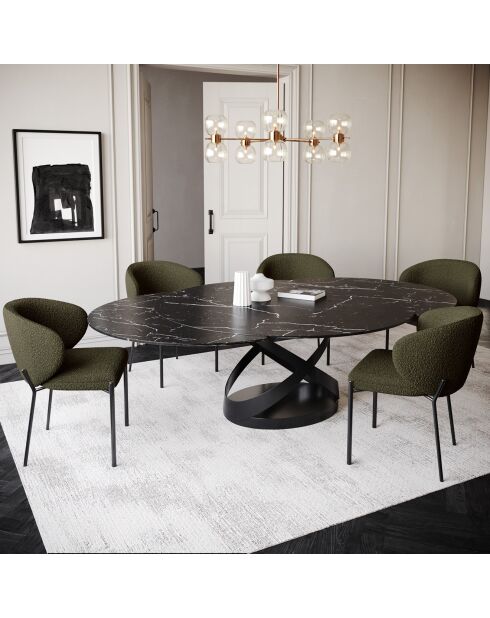 2 Chaises Luca Bouclette kaki - 60x56x79 cm