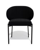 2 Chaises Luca en Velours noires - 60x56x79 cm