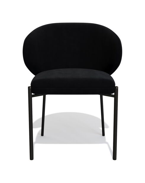 2 Chaises Luca en Velours noires - 60x56x79 cm