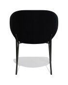 2 Chaises Luca en Velours noires - 60x56x79 cm