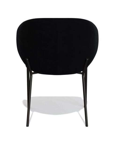 2 Chaises Luca en Velours noires - 60x56x79 cm