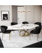 2 Chaises Luca en Velours noires - 60x56x79 cm