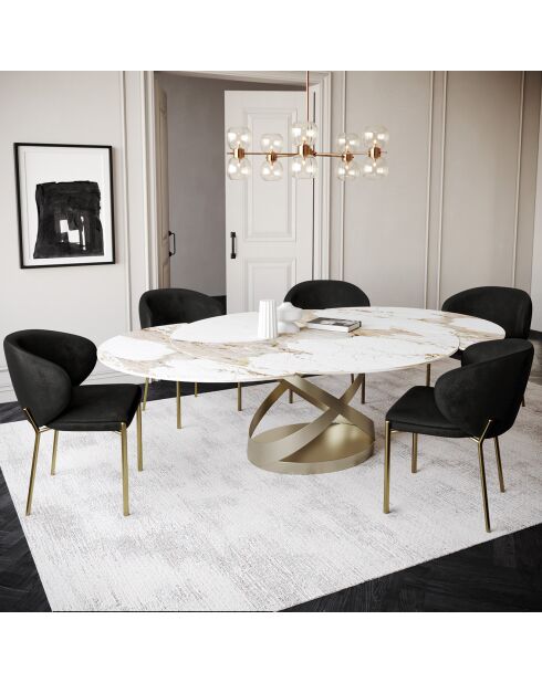 2 Chaises Luca en Velours noires - 60x56x79 cm