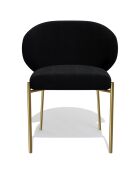 2 Chaises Luca en Velours noires - 60x56x79 cm