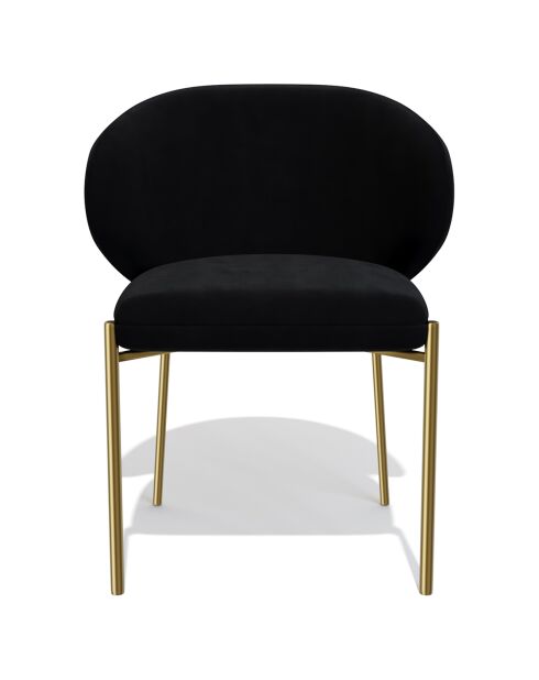 2 Chaises Luca en Velours noires - 60x56x79 cm