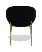 2 Chaises Luca en Velours noires - 60x56x79 cm