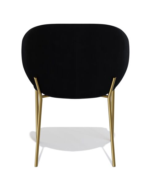 2 Chaises Luca en Velours noires - 60x56x79 cm