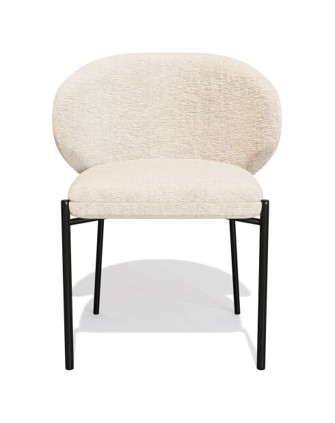 2 Chaises Luca en Velours texturé beiges - 60x56x79 cm
